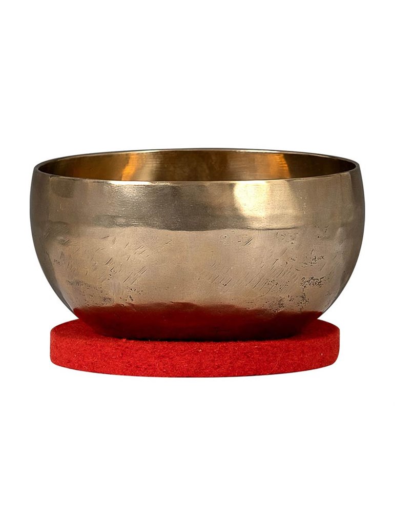 brass singing bowl 15cm, with mallet - felt ring -