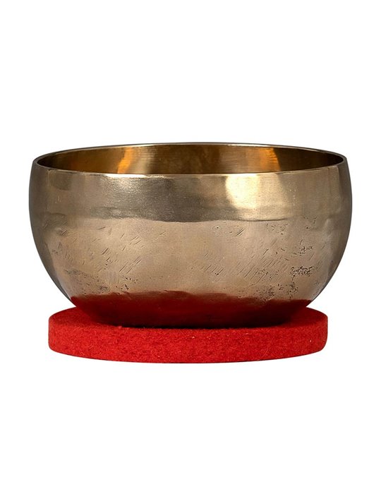 brass singing bowl 15cm, with mallet - felt ring -