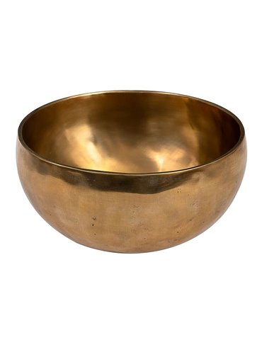 brass singing bowl 17cm, with mallet - felt ring - 2