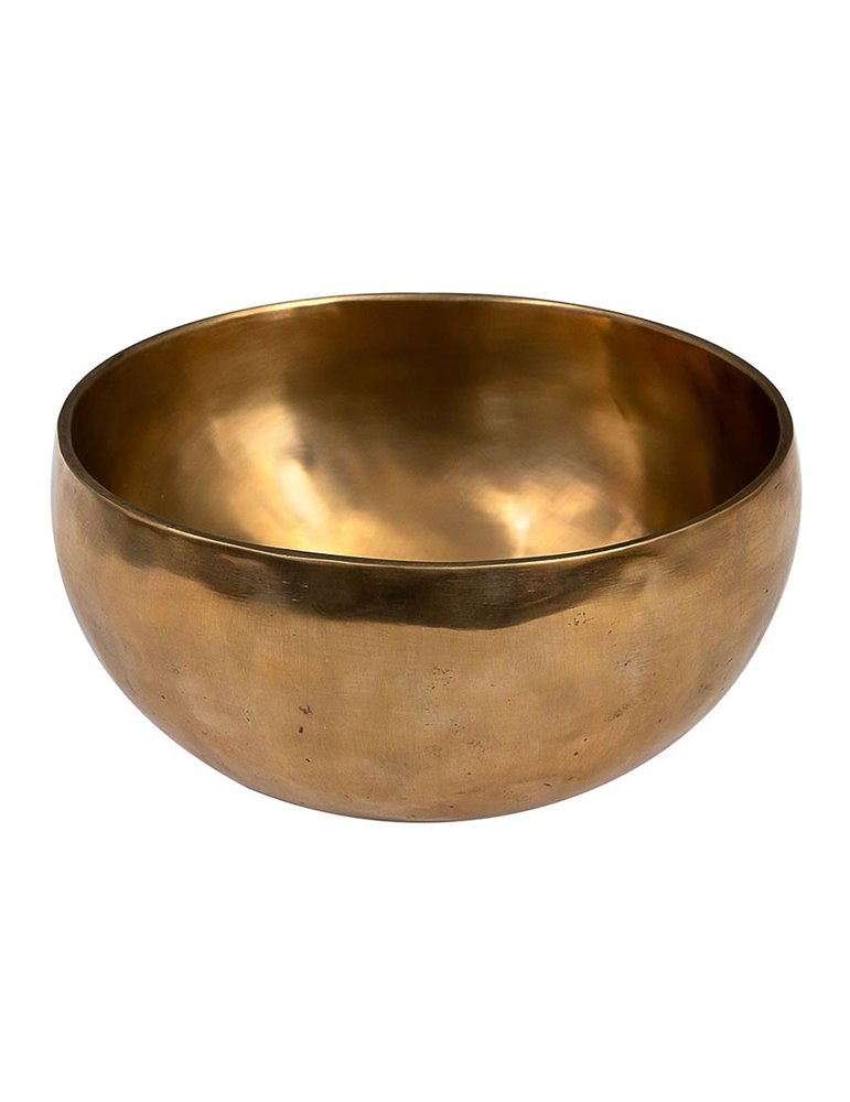 brass singing bowl 17cm, with mallet - felt ring -