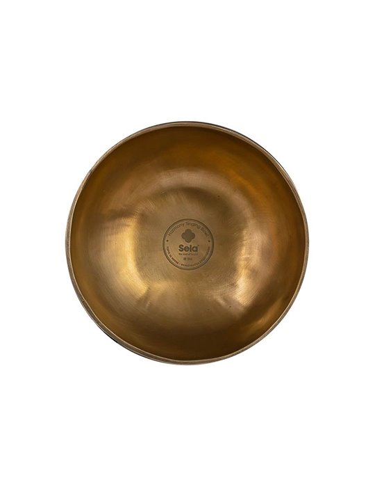 brass singing bowl 17cm, with mallet - felt ring -