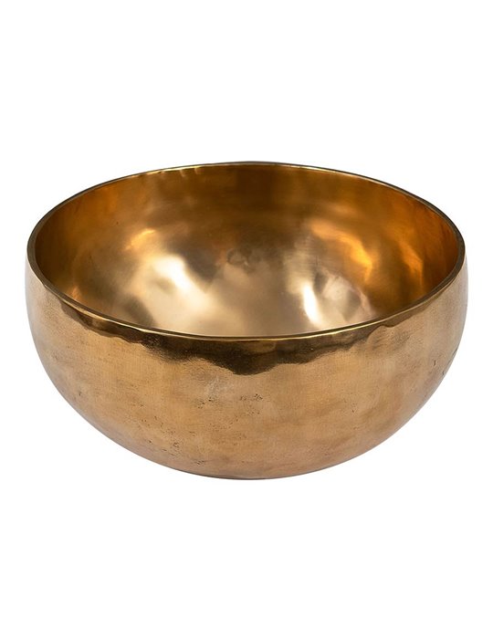 brass singing bowl 19cm, with mallet - felt ring -
