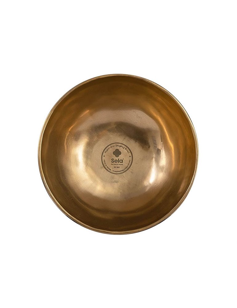 brass singing bowl 19cm, with mallet - felt ring -