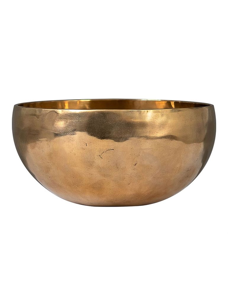 brass singing bowl 19cm, with mallet - felt ring -