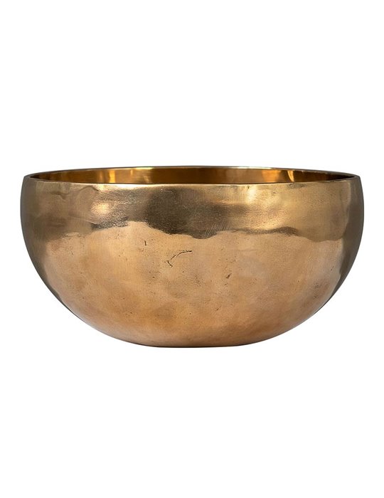 brass singing bowl 19cm, with mallet - felt ring -