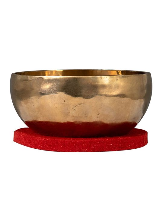 brass singing bowl 19cm, with mallet - felt ring -