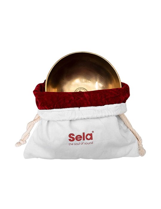 brass singing bowl 19cm, with mallet - felt ring -