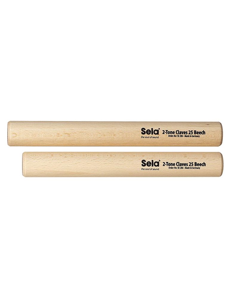 2-tone claves 25mm, beech