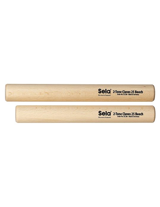 2-tone claves 25mm, beech