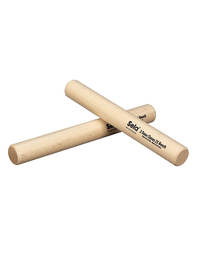 2-tone claves 25mm, beech