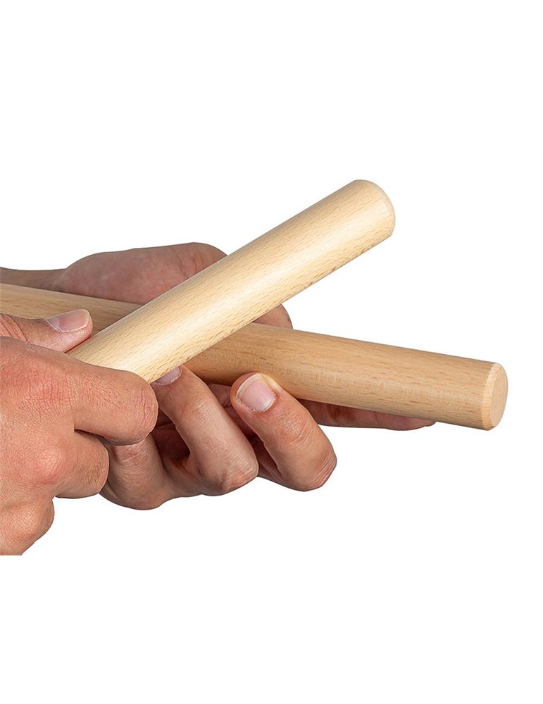 2-tone claves 25mm, beech