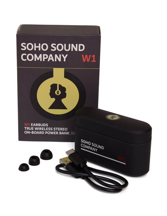 AURICULAR SOHO BLUETOOTH TWS CON BATERÍA EXT. NEGRO