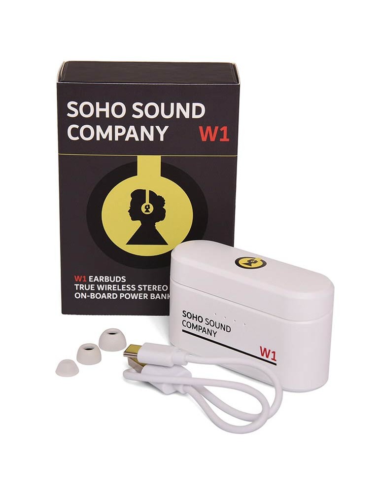 AURICULAR SOHO BLUETOOTH TWS CON BATERÍA EXT. BLANCO