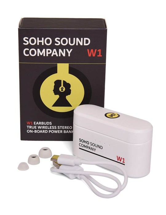 AURICULAR SOHO BLUETOOTH TWS CON BATERÍA EXT. BLANCO