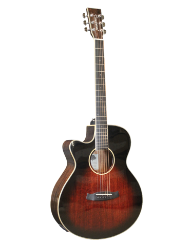 GUITARRA ACÚSTICA ELECTRIFICADA TANGLEWOOD TW4AVBLH MINI JUMBO CUTAWAY ZURDA