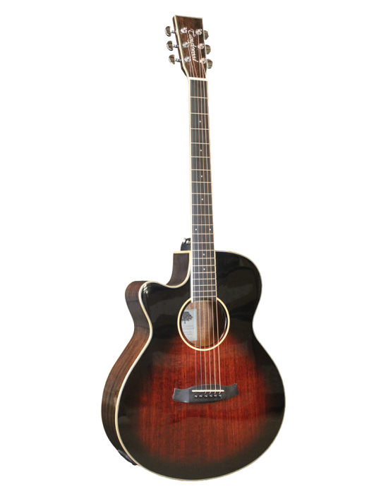 GUITARRA ACÚSTICA ELECTRIFICADA TANGLEWOOD TW4AVBLH MINI JUMBO CUTAWAY ZURDA
