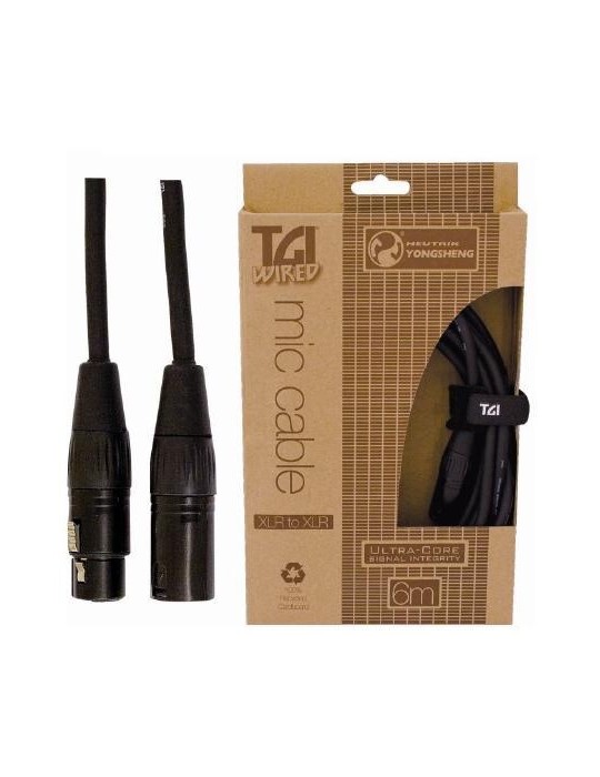 CABLE TGI PARA MICROFONO XLR-XLR HEMBRA 6M