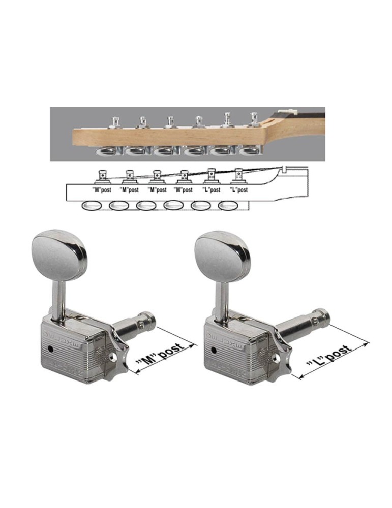 machine heads for guitar, with EZ LOK and staggere