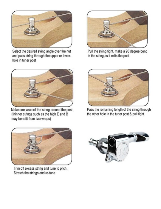 machine heads for guitar, with EZ LOK and staggere