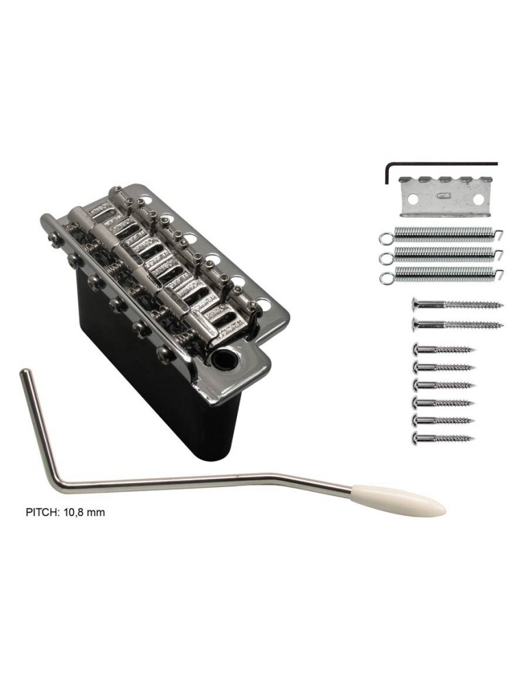 tremolo, pitch 10,8mm, with screws, zinc block, ch