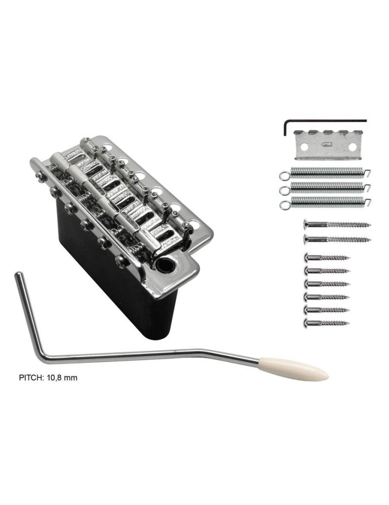 TRÉMOLO WILKINSON PASO 10,8mm BLOQUE DE ZINC NÍQUEL CON TORNILLOS