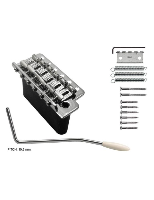 TRÉMOLO WILKINSON PASO 10,8mm BLOQUE DE ZINC NÍQUEL CON TORNILLOS