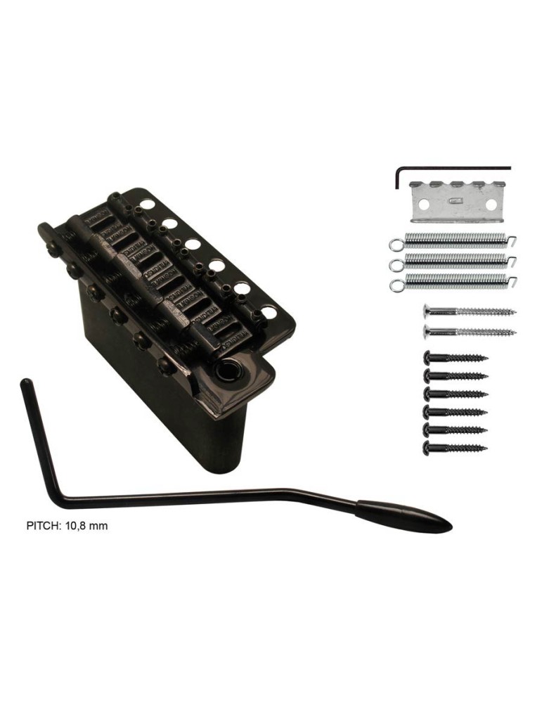 TRÉMOLO WILKINSON PASO 10,8mm NEGRO CON TORNILLOS