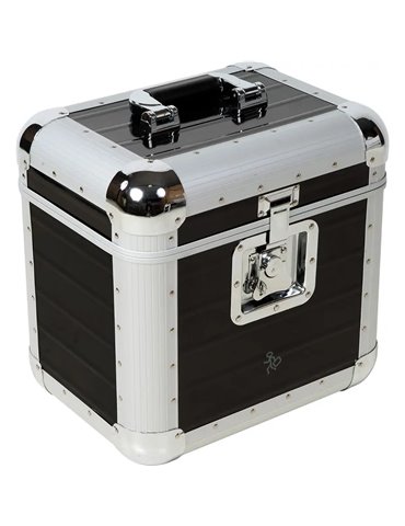 Maleta DJ 80 Discos Vinilo Negra.