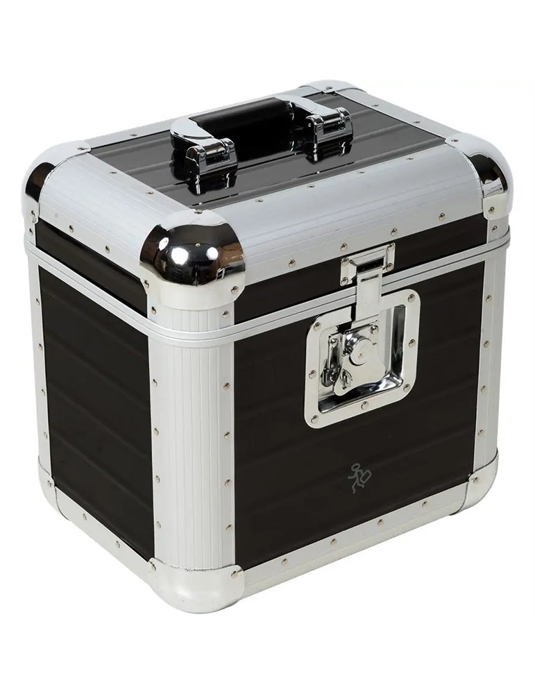 Maleta DJ 80 Discos Vinilo Negra.