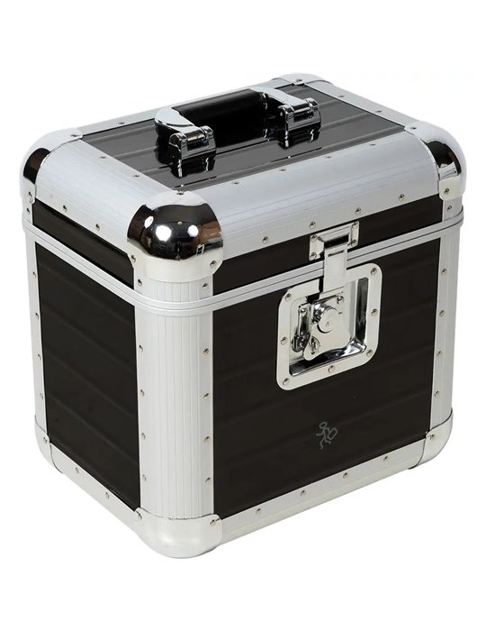Maleta DJ 80 Discos Vinilo Negra.