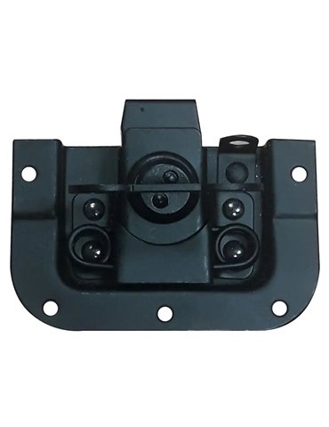 Cierre mariposa Mediano empotrado con resorte + remaches, negro