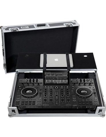 Flight case Sistema DJ Todo en uno Denondj PRIME4+ Plata (Sopt. Ord. y Ruedas)
