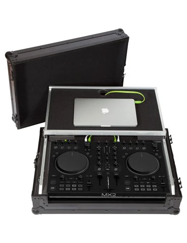 Flight Case N.I®KONTROL S4/S3.Pioneer® DDJ-SR2 Negra (Soporte Orden., Trolley y Ruedas).