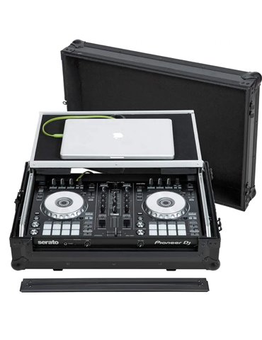 Flight Case Controlador Midi Pioneer® DDJ-SR2 Negra (Sopt. Ordenador, Trolley y Ruedas).