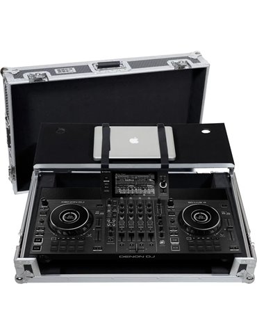 Flight case Sistema DJ Todo en uno Denondj SC LIVE 4 Plata (Sopt. Ord. y Ruedas)