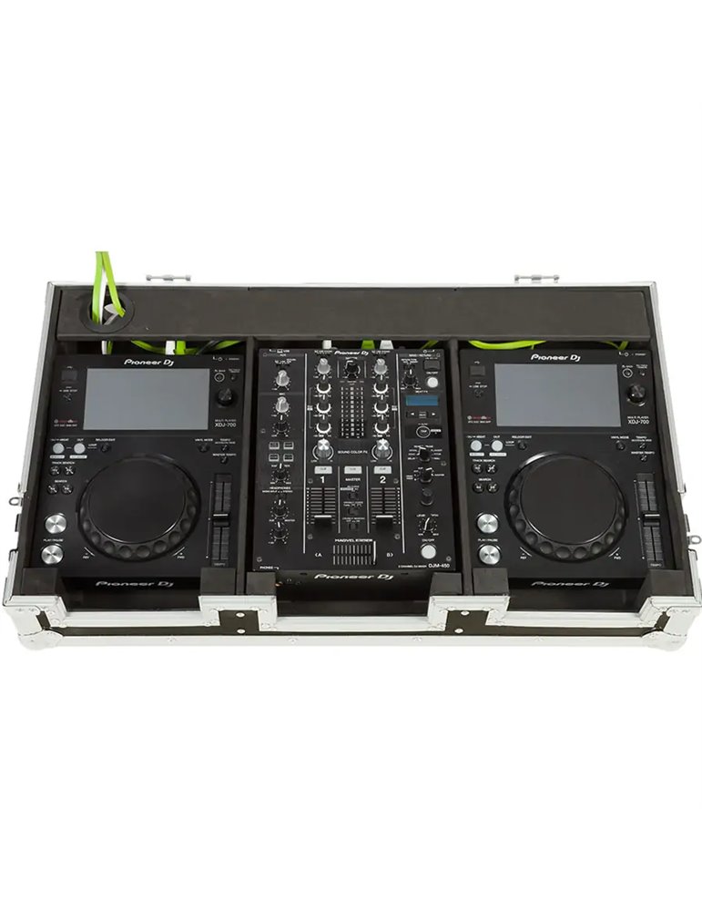 Flight Case Pioneer® XDJ-700 ó CDJ-350/ DJM-450 Plata.