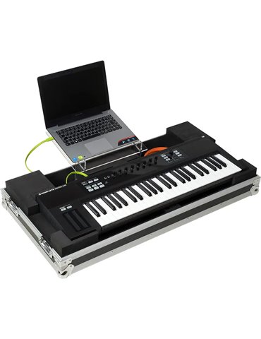Flight case para teclado midi 49 teclas (Soporte Ordenador y Ruedas).