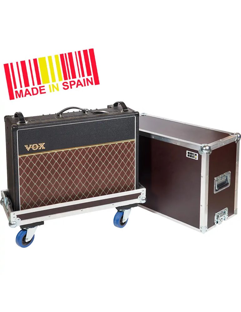 Flight case Amplificador para Vox AC30C2, Plata (Ruedas)