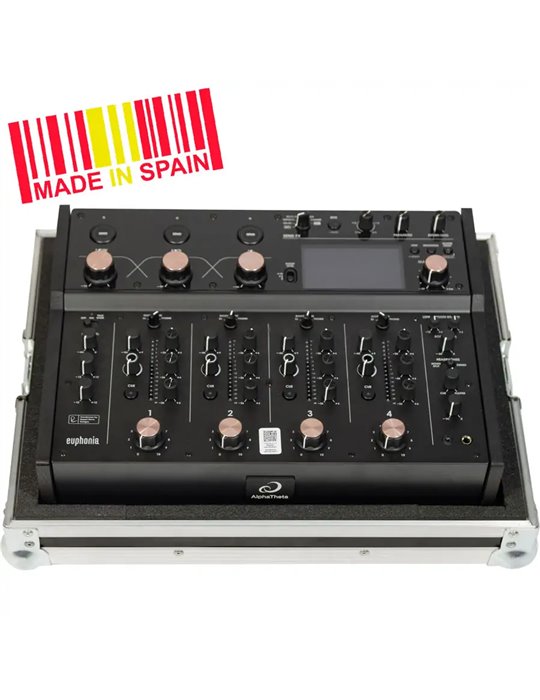 Flight case Mezclador Alphatheta® EUPHONIA (trolley y ruedas), Plata