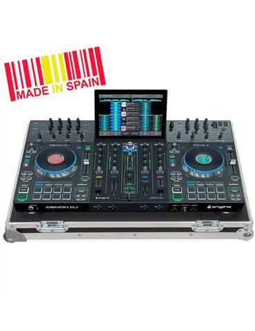 Flight case controlador Denondj® PRIME4+ Plata (Ruedas).