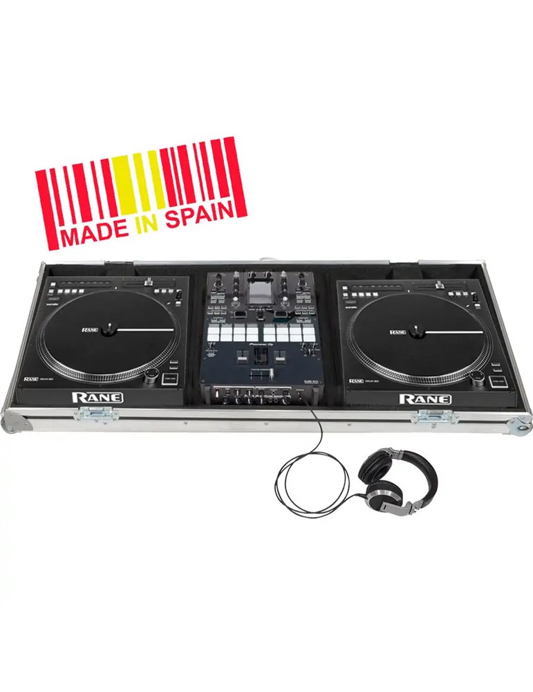 Flight case Rane® TWELVE + SEVNTY TWO Plata (Ruedas).