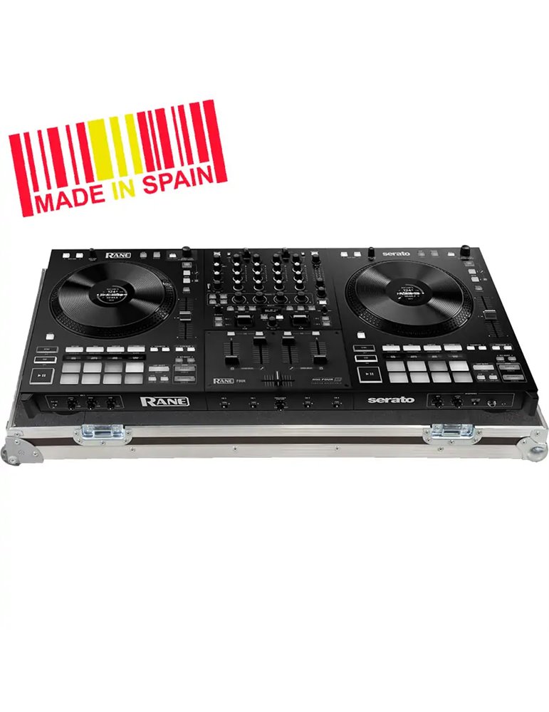 Flight case controlador Rane® FOUR/ PERFORMER Plata (Ruedas).
