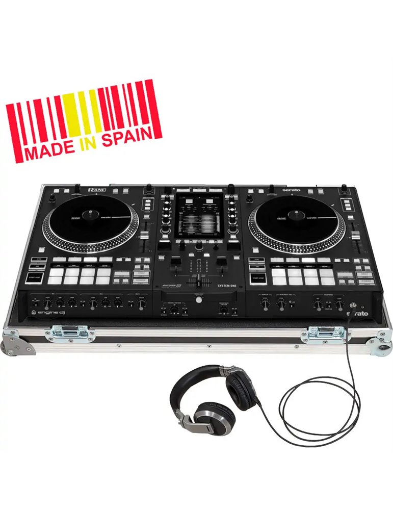 Flight case controlador Rane® SYSTEM ONE Plata (Ruedas).