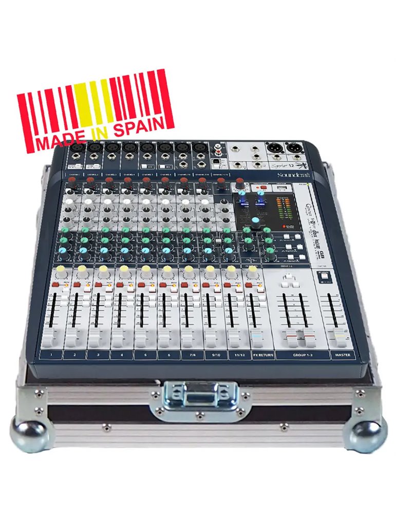 Flight case Mezclador Soundcraft® SIGNATURE12, Plata