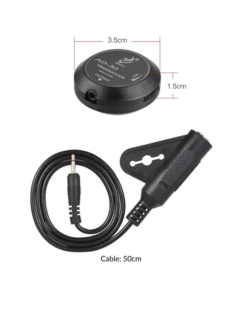 Pastilla Piezo Instrumento Acústico Adeline AD-30 Jack Hembra