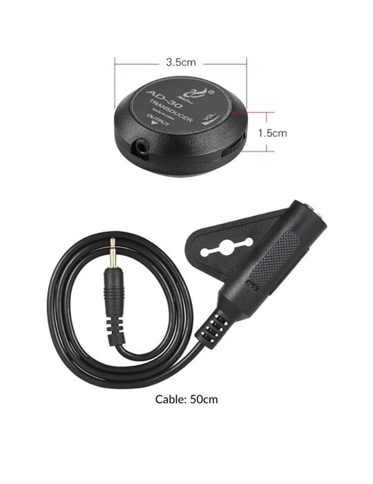 Pastilla Piezo Instrumento Acústico Adeline AD-30 Jack Hembra