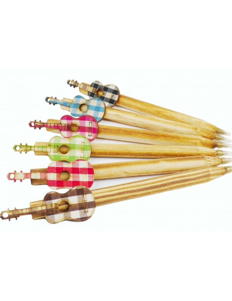 Pack 24 Bolígrafos Guitarra Agifty B-1045M Madera