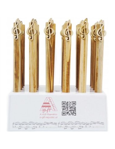 Pack 24 Bolígrafos Clave De Sol Agifty B-1078 Madera