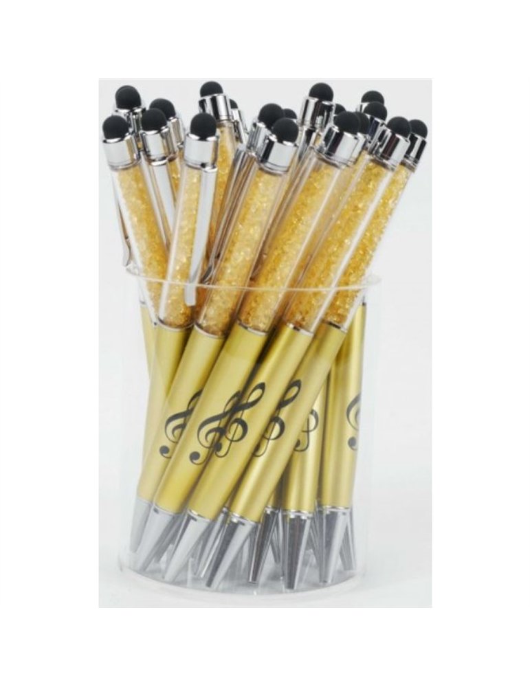 Bolígrafo Stylus Clave de Sol Agifty B-2001 Cristal Dorado