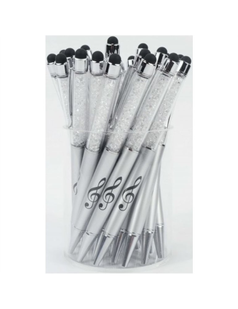 Bolígrafo Stylus Clave De Sol Agifty B-2002 Cristal Plata